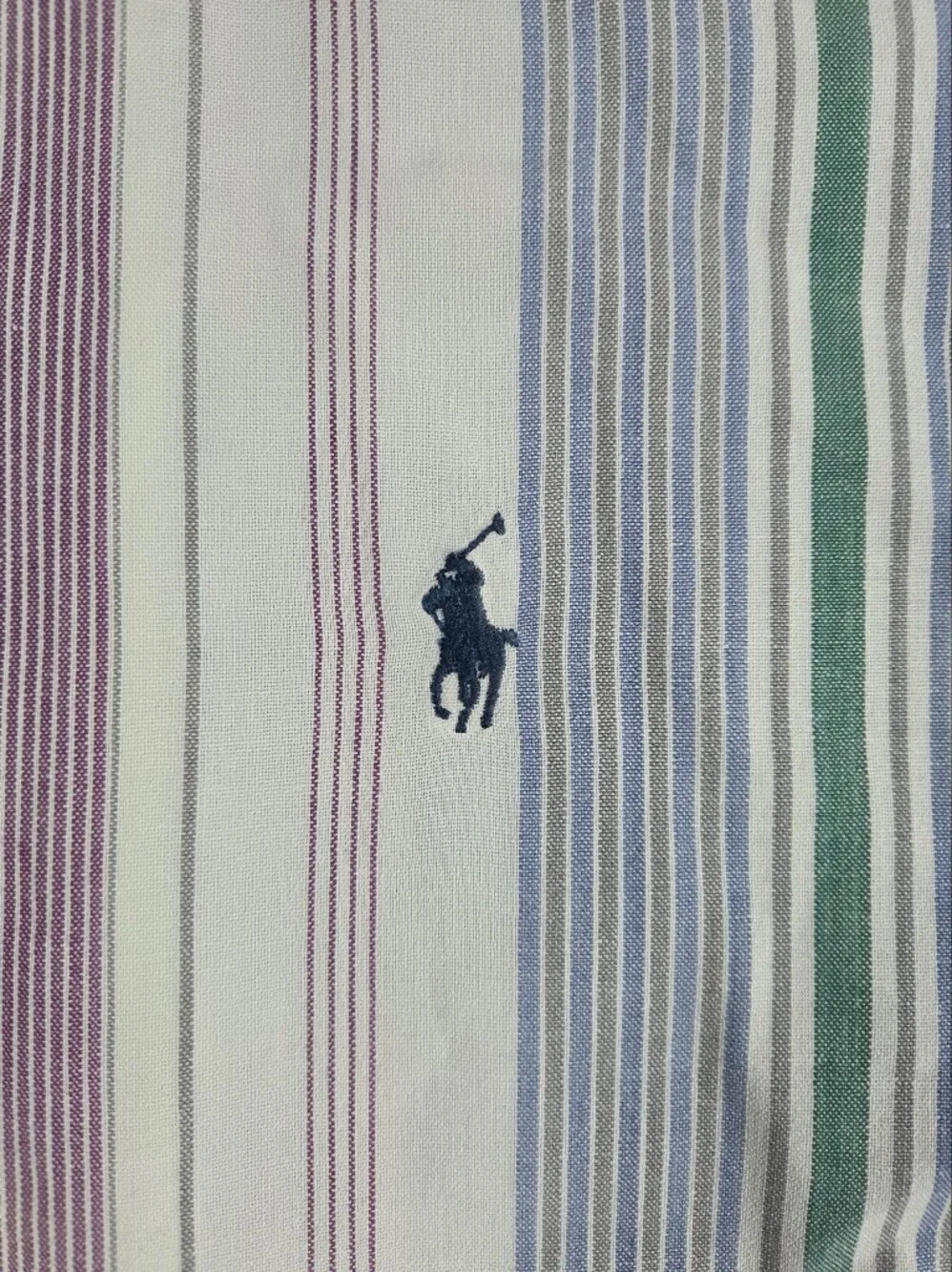 Ralph Lauren Polo Vintage Pastel Multi-Stripe Button-Down Shirt Large